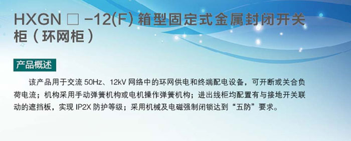 hxgn□-12(f)箱型固定式金屬封閉開關柜（環(huán)網柜）1
